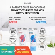 [EICA LABS] Official Rhino Kids Toothpaste Bundle Set / Green Grape 1000ppm + Apple 1450ppm 2pc