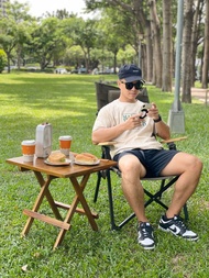 【柚木折疊圓桌】實木折疊桌 野餐 露營