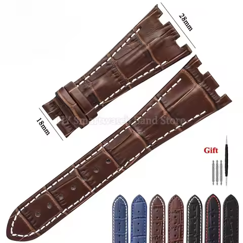 28mm Genuine Leather Watch Band for Audemars for Piguet Royal Oak Offshore 15710 15703 26470 Series 