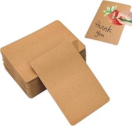 Blank Kraft Paper Cards Pack of 50 Cards Index Cards A6 Set Craft Cardboard Round Corners Brown Blan