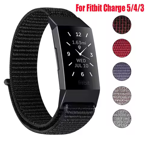 Nylon Loop Strap For Fitbit Charge 5 4 Smart Watch Band Sport Women Men Bracelet Replace Wristband C
