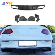 Carbon Fiber Car Rear Diffuser for Mercedes Benz C class W205 Sedan 2 Door C43 C63 AMG Sport 2015-20