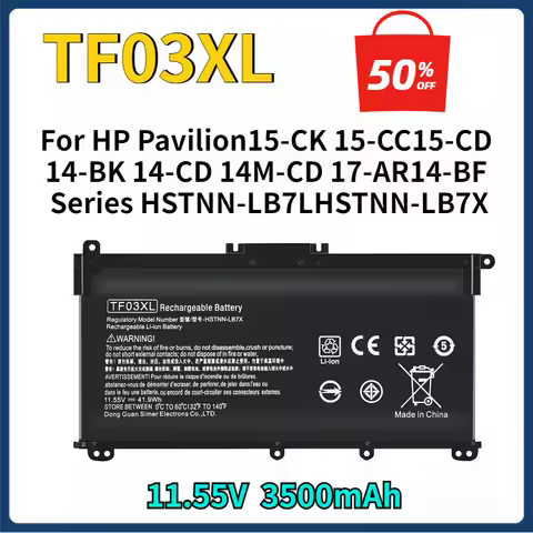 3500mAh TF03XL Laptop Battery for HP Pavilion X360 15-CC665CL 15-CD040WM 15-CC123CL 14-CD1055CL 9200