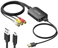 RCA to HDMI Converter,Viagkiki AV to HDMI Adapter,RCA to HDMI Composite Audio Video Converter for PS