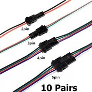 10 Pairs 2/3/4/5pin Led Connector Male/female JST SM 2 3 4 5 Pin Plug Connector Wire Cable for Led Strip Light Lamp Driver CCTV