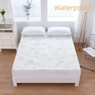 White Base Pure Bamboo Fitted Sheet Waterproof Mattress Protector