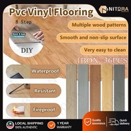 🚚Read Stock🚚 Vinyl Flooring Lantai Vinyl Vinyl Floor Vinyl Floor Sticker Kayu Self-adhesive Floor Ti