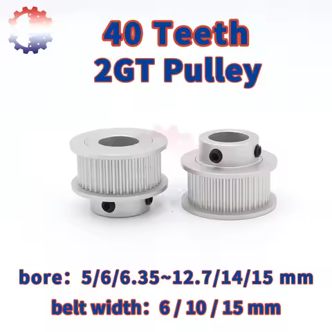40Teeth 2GT Timing Pulley 40 Teeth 40T 2M Synchronous Wheel Belt Width 6/10/15mm Belt Pulley Voron 3