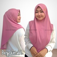 bergo knit ukuran L / Hijab bergo instan Snow Kerudung Jersey Knit Jilbab ped Malay /  jilbab Knit /