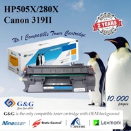 G&G compatible toner for HP 505X/ 05X high capacity page yield with 2 years warranty