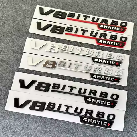 For Mercedes Car Fender Side Emblem V8 Biturbo 4matic Logo C63S W205 E63S W213 S63 W222 GLC63S X253 