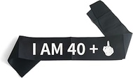 Joyiou “I AM 40+1” Sash, 41st Birthday Sash Funny Gifts Favors for Women Men, 41 Years Old Birthday 