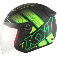 HELM FULL FACE KYT DJ MARU #14 BLACK/YELLOW FLUO/GREEN FLUO