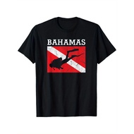 Vintage Bahamas Dive Flag Vacation Souvenir T-Shirt BCES