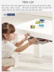 Bàn ghế học tập trẻ em cho bé cao cấp BBT Global B05 nhiều lựa chọn - dung cụ ban ghe tre em thông m