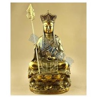 A1196 佛教用品 開光純銅佛像 娑婆三聖 九華山地藏王菩薩銅像 特價 小號 另有其他尺寸可選