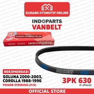 Fanbelt Fanbelt P/S Power Steering Soluna 2000 - 2003 Corolla 1988 - 1996 3PK 630 Indoparts