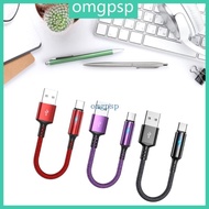 OMG Compact USB C to USB A Charging Data Cable 2 4A Charger for Mobiles Tablets 25cm