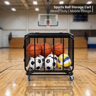 Basketball Storage Ball Cart Foldable Portable Mobile Ball Trolleys for Football and Volleyball Stor