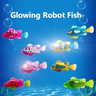 Ikan Robot Glowing Robot Fish Toy Swim Swimming Fish Toys Moving Fish Toy for Kids Bath Toy Shower T