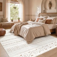 Boho 5x7 Area Rugs for Living Room: Soft Moroccan Washable Rug | Solve Modern Neutral Trendy Home De