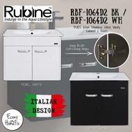 RUBINE 60CM STAINLESS STEEL VANITY CABINET 2DOORS, USING BLUM HINGES WITH SOFT CLOSING RBF-1064D2 BK / RBF-1064D2 WH