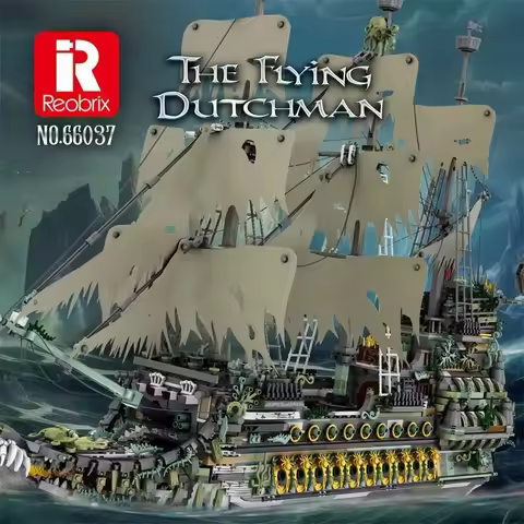 Reobrix 66037 Flying Dutchman Building Blocks Giant Type 1.0m Pirate Ship Children's Educational Ass