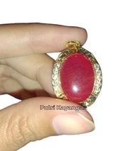Liontin Batu Akik Merah Delima Merah Ruby Rose