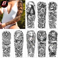 Black New tattoo Waterproof Full Arm Flower Arm Tattoo Sticker Large Arm Tattoo Sticker Indian