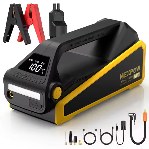 Nexpow Ap1 4000A Battery Jumper Starter Portable with 150Psi Digital Tire Inflator, 12V Jump Box wit