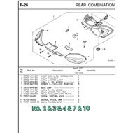 Mika stop Mika sen right and Kiri Lens license light & Bolt for Karisma motorcycle number part 33701