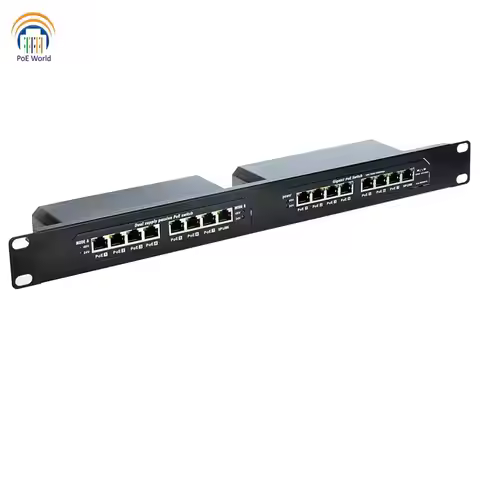 POE World Ethernet switch 10/100/1000mbps poe switch 48V 24V modeA modeB rack-mount connector 1 upli