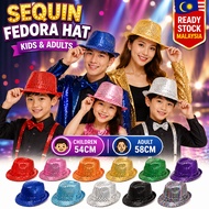 (Ready Stock) Sequins Fedora Hat Shiny Jazz Dance Party Retro Show Glitter Boy Girl Man Woman Stage 