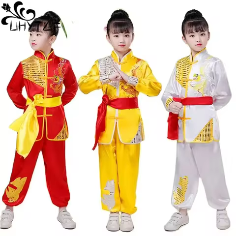 Children Adult Girl Taekwondo Dobok Wushu Costume Kimono Judo Clothes Chinese Kung Fu Tai Chi Clothe