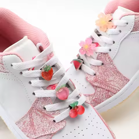 Cute Flowers Fruit Shoe Laces Decorations Buckle Charms Shoelaces for Sneaker Luxury Shoes Accessori