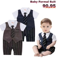 baby romper formal outfit w/toxido necktie