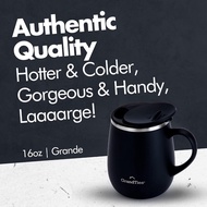 GRANDTIES Premium Vacuum Insulated Mug 15.6 fl oz (460 ml), Easy Open / Close Slide Lid & 19 Colors 