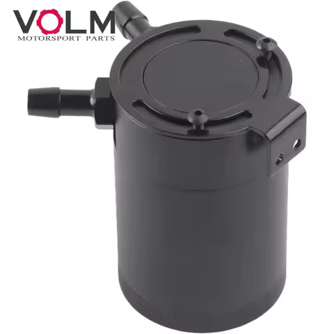 Turbo Compact Baffled 2 Port Oil Catch Can Tank Air Oil Separator Aluminum
