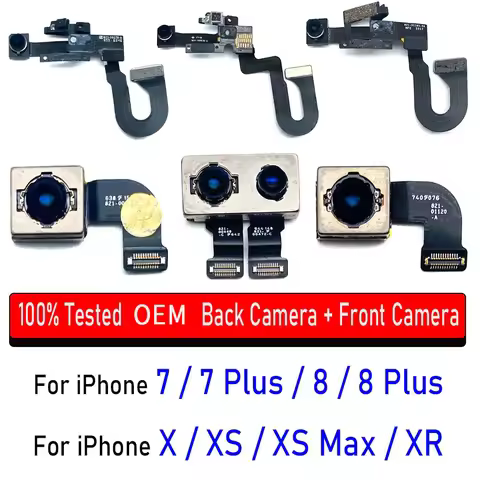 NEW Tested Back Big Main Camera Module And Front Small Camera Module Flex Cable For iPhone 7 8 Plus 