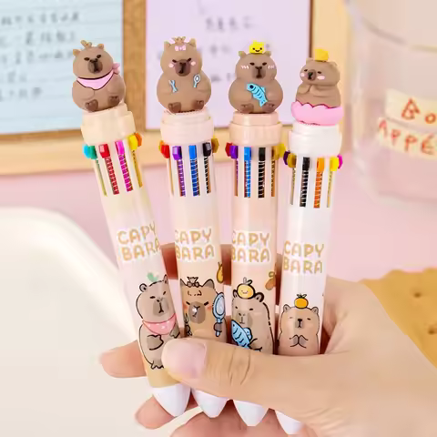 4 Pcs/lot Capybara Animals 10 Colors Ballpoint Pen School Office Writing Supplies Cute Pens Statione