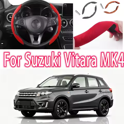 For Suzuki Vitara MK4 Car Steering Wheel Cover 38CM Anti-Slip Suede Steering Wheel Cover Auto Decora