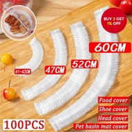 100 Pcs Elastic Food Covers Disposable BPA-Free Kitchen Wrap 42cm 52cm Suited For Fruit Vegetable St