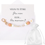 Flower Keychain English Letter Acrylic Beads Beads Beads Gift Keychain Small Daisy Letter Keychain J