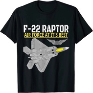 Cotton F-22 Raptor Fighter Jet Style S-5XL Unisex T-Shirt Black Printed With Aircraft And Air Force 