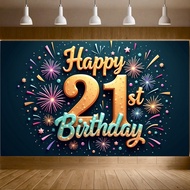 21st Birthday Theme Party Decoration Festive Colors Birthday Party Banner Graphic Elements Colorful 