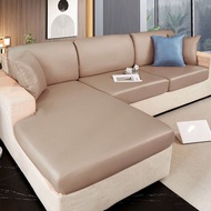 Solid PU Waterproof Leather Sofa Seat Cover L Shape Corner Armchair Couch Slipcovers Anti-dust Stretch Sofa Mattress