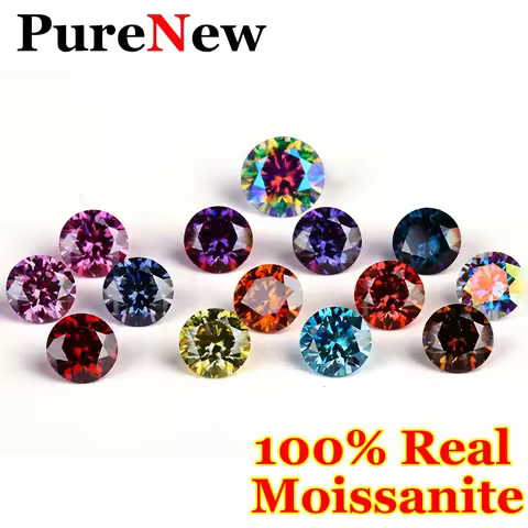0.5ct-3ct Emerald Green Morganite Red Swiss Blue Pink Moissanite Loose Stone VVS1 D Color Original P