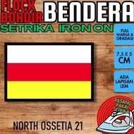 ] IRON-ON Flock IRON-ON Emblem Badge Patch - NORTH OSSETIA NORTH [21] Square List Outline BLACK