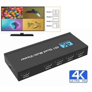 HDMI Multiviewer Switch 4x1 Quad Seamless Switcher 4 in 1 Out 4K 30Hz 5 View for PS4 Camera PC To TV Monitor