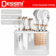 DESSINI ITALY Silicone Utensil Cutlery Turner Spoon Spaghetti Server Ladle Spatula Knife Scissor Kit